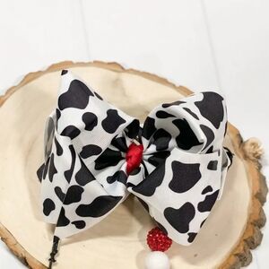 Hair Bow Cow Print